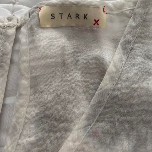 StarkX Tie-Dye Colorful rainbow  Cotton Gauze Frayed Hem Top Luxury Boho M - Picture 7 of 7